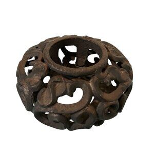 Ornate Cast Iron Decorative Candle Holder